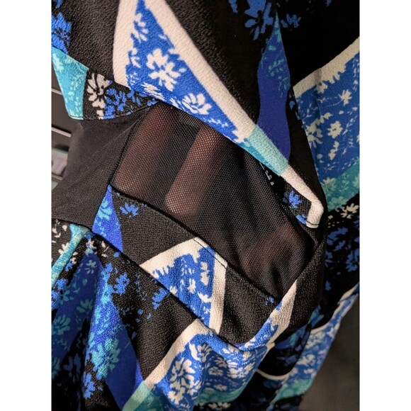 Material Girl Vibrant Geometric Chain Print  Sleeveless Fit & Flare Dress Med - Picture 3 of 4